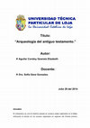 Research paper thumbnail of Ensayo Arqueología Bíblica. Geanela Elizabeth Aguilar