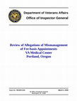 Research paper thumbnail of VAOIG Portland Oregon Report March 2009