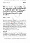 Research paper thumbnail of The importance of poetry, hip-hop, and philosophy for an enlisted aviator in the USAF (2000-2004) flying in support of Operation Enduring Freedom and Operation Iraqi Freedom