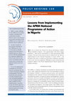 Research paper thumbnail of Lessons From Implementing the APRM National Programme of Action in Nigeria