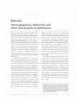 Research paper thumbnail of About plagiarism, authorship and other ethical issues of publications