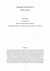 Research paper thumbnail of Quantum Field Theory II  (Master of Physics Thesis)