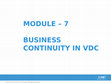 Research paper thumbnail of CIS Module 7_ BC in VDC