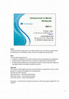 Research paper thumbnail of Introduction to Water Modelling - Course Presentations & Worksheets