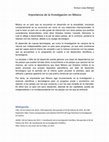 Research paper thumbnail of Importancia de la Investigación en México