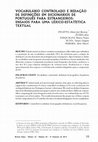 Research paper thumbnail of VOCABULÁRIO CONTROLADO E REDAÇÃO DE DEFINIÇÕES EM DICIONÁRIOS DE PORTUGUÊS PARA ESTRANGEIROS: ENSAIOS PARA UMA LÉXICO-ESTATÍSTICA TEXTUAL