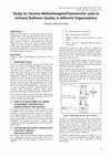 Research paper thumbnail of Study on Various Methodologies/Frameworks used to Achieve Software Quality in different Organizations