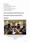 Research paper thumbnail of American leadership renewed? Reassessment of Barack Obama’s policies and the style of his presidency.