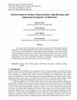 Research paper thumbnail of Natural Stone in Jordan: Characteristics, Specifications and Importance in interior Architecture