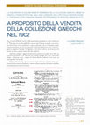 Research paper thumbnail of A PROPOSITO DELLA VENDITA DELLA COLLEZIONE GNECCHI NEL 1902, in Panorama Numismatico, 297, 2014