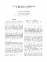 Research paper thumbnail of Native Multidimensional Indexing In Relational Databases