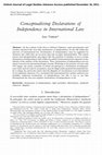 Research paper thumbnail of Conceptualizing Declarations of Independence in International Law