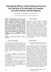 Research paper thumbnail of Intensifying Efficacy of the Industrial Sector in the Function of Acceleration of Economic Growth in Bosnia and Herzegovina