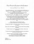 Research paper thumbnail of The African Educator's Declaration 