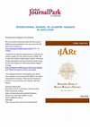 Research paper thumbnail of INTERNATIONAL JOURNAL OF ACADEMIC RESEARCH IN EDUCATION [IJARE]