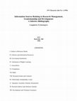 Research paper thumbnail of Information Sources Relating to Research Management, Grantsmanship and Development: A Selective Bibliography