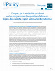 Research paper thumbnail of L’impact de la variabilité du climat sur les programmes d’acquisition d’aliments : leçons tirées de la région semi-aride brésilienne