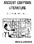 Research paper thumbnail of Miriam Lichtheim Ancient Egyptian Literature Vol I