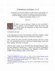 Research paper thumbnail of A Meditation on Psalms 1:1–2