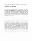 Research paper thumbnail of Conceptos de Mejora Continua Aplicado con Inteligencia Emocional