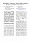 Research paper thumbnail of Performance Analysis of MEMS Based Cantilever for Detection of Green House Gases