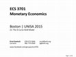 Research paper thumbnail of Monetary Economics (ECS3701) 21 - The IS Curve / ISLM Model