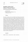 Research paper thumbnail of Disability and the Social Politics of "Natural" Disaster: Toward a Jewish Feminist Ethics of Disaster Tales