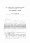 Research paper thumbnail of Les repères d’une symétrie renversée : La phénoménologie de la mort entre Heidegger et Lévinas