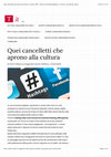 Research paper thumbnail of Quei cancelletti che aprono alla cultura