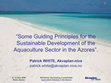 Research paper thumbnail of Guiding Principles for the Sustainable Development of the Aquaculture Sector 