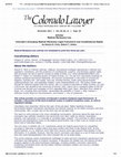 Research paper thumbnail of Colorado’s Emerging Medical Marijuana Legal Framework and Constitutional Rights