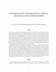 Research paper thumbnail of INTRODUCTION: INTEGRATING CURRENT RESEARCH AT KULTEPE-KANESH