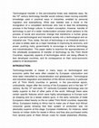 Research paper thumbnail of ACCEPTANCE OF TRANSFER OF TECHNOLOGY AND INDUSTRIALIZATION TO THE THIRD WORLD COUNTRIES: ITS CONSEQUENCES ON SOCIO-ECONOMIC PATTERNS OF DEVELOPMENT