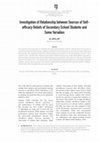 Research paper thumbnail of Investigation of Relationship between Sources of Selfefficacy Beliefs of Secondary School Students and Some Variables-Ali ARSLAN