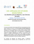 Research paper thumbnail of CONVOCATORIA XXII JORNADAS DE ESTUDIOS MIGRATORIOS Los desafíos para la Historia y las Ciencias Sociales Iquique, 15 de Octubre de 2015 Instituto de Estudios Internacionales (INTE), Universidad Arturo Prat