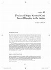 Research paper thumbnail of The Inka Khipu: Knotted-cord Record Keeping in the Ancient Andes