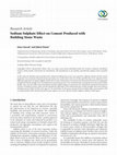 Research paper thumbnail of Sodium Sulphate Effect on Cement Produced with Building Stone Waste