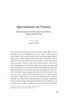 Research paper thumbnail of Speculations on Unicity: Rearticulations of Urban Space and Theory during Global Crisis 