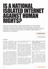 Research paper thumbnail of Is a National Isolated Internet Against human rights?