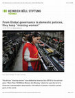 Research paper thumbnail of From Global governance to domestic policies, they keep “missing women”