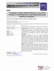 Research paper thumbnail of Evaluation of Select Medicinal Plants to Assess Their Evidence as Anti-Diabetic by Using Mathematical and Statistical Techniques