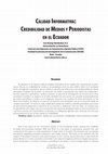 Research paper thumbnail of Calidad informativa: credibilidad de medios y periodistas en el Ecuador. ComHumanitas: Revista Científica de Comunicación, vol. 3 (1), pp. 53-69. 