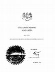 Research paper thumbnail of UNDANG-UNDANG MALAYSIA Akta A324