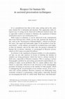 Research paper thumbnail of Respect for human life in assisted procreation techniques an approach from the embryo status