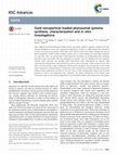 Research paper thumbnail of Gold nanoparticle loaded phytosomal systems: synthesis, characterization and in vitro investigations