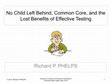 Research paper thumbnail of No Child Left Behind, Common Core, and the Lost Benefits of Effective Testing