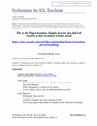 Research paper thumbnail of Using Technology to Teach in ESL Programs / Technology for ESL Teaching