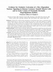 Research paper thumbnail of Evidence for Oxidative Activation of c-Myc-Dependent Nuclear Signaling in Human Coronary Smooth Muscle Cells and in Early Lesions of Watanabe Heritable Hyperlipidemic Rabbits Protective Effects of Vitamin E