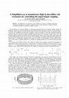 Research paper thumbnail of A Simplified way to manufacture high-Q microfiber coil resonators by controlling the input/output coupling