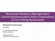 Research paper thumbnail of Credit card guarantees: Reservation policy implications at fine dining restaurants [Conference Presentation]